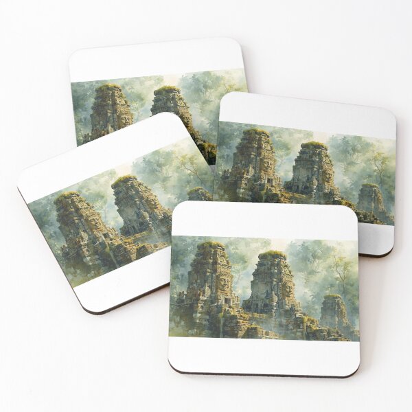 Item preview, Ancient temples in watercolor, Cambodian jungle designed and sold by StormArte.