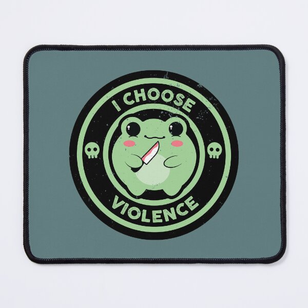 Item preview, Funny Frog - "I choose Violence" Daily Resolution Distressed texture T-Shirt designed and sold by SALENTOmadness.