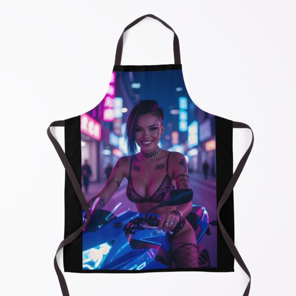 Item preview, Cyberpunk Biker Girl – Futuristic Neon Art designed and sold by Planet Utoppia.