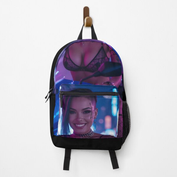 Item preview, Cyberpunk Biker Girl – Futuristic Neon Art designed and sold by Planet Utoppia.
