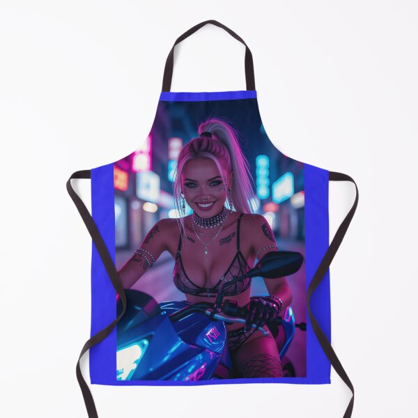 Item preview, Cyberpunk Biker Girl – Futuristic Neon Art designed and sold by Planet Utoppia.