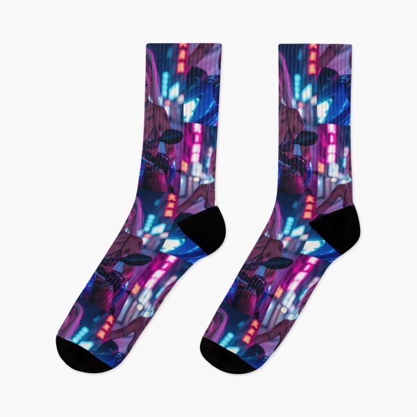 Item preview, Cyberpunk Biker Girl – Futuristic Neon Art designed and sold by Planet Utoppia.