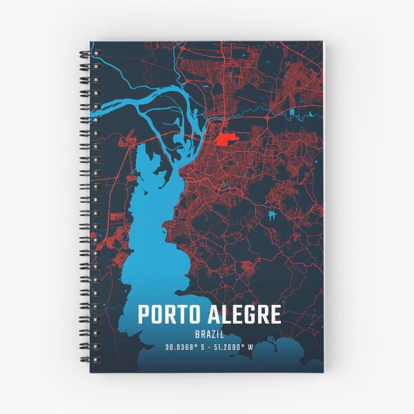 Item preview, Porto Alegre Red & Blue Minimalist Map designed and sold by HomeLivingCo.