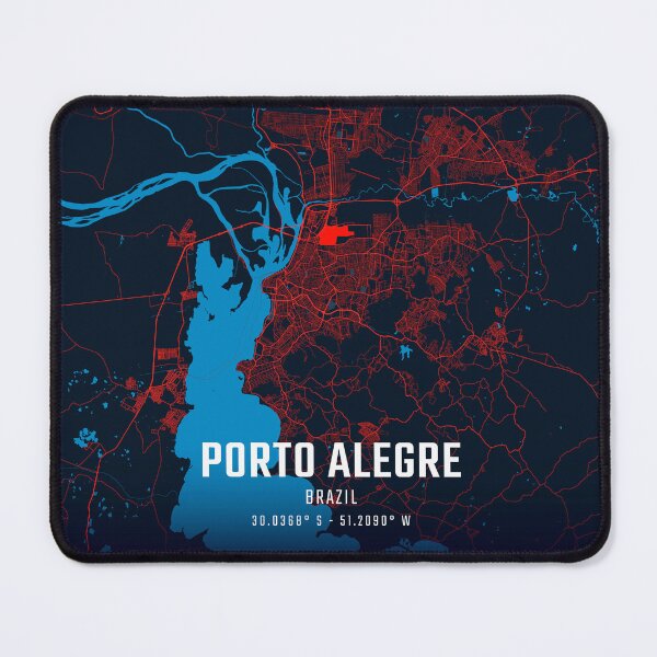 Item preview, Porto Alegre Red & Blue Minimalist Map designed and sold by HomeLivingCo.