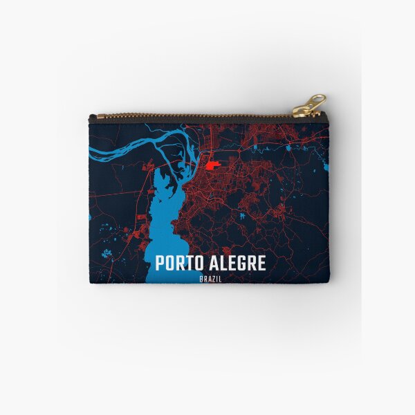 Item preview, Porto Alegre Red & Blue Minimalist Map designed and sold by HomeLivingCo.