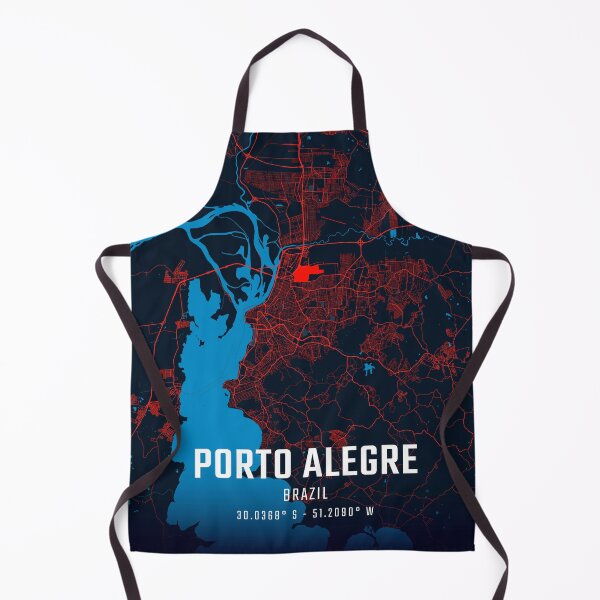 Item preview, Porto Alegre Red & Blue Minimalist Map designed and sold by HomeLivingCo.