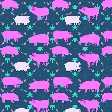 Artwork thumbnail, Pigs Pattern3 by Design4uStudio