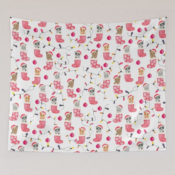 Item preview, Cute cats playing in Christmas Stockings designed and sold by Hillary Holt.