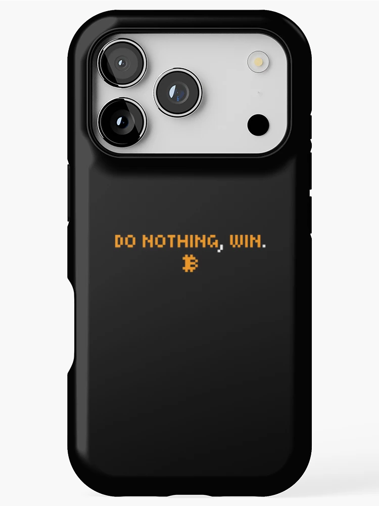 Thumbnail 1 of 4, iPhone Case, Do nothing, win - Bitcoin Quote - Computer Font designed and sold by CyberRex.