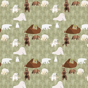 Artwork thumbnail, Bears Pattern5 by Design4uStudio