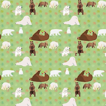 Artwork thumbnail, Bears Pattern9 by Design4uStudio