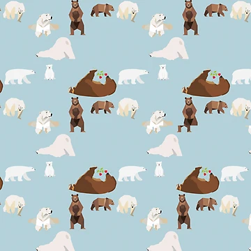 Artwork thumbnail, Bears Pattern1 by Design4uStudio