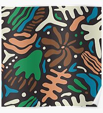 Abstract tropic leaves modern pattern Poster