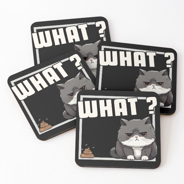 Item preview, funny fat cat, what? designed and sold by BloodyTeapot.