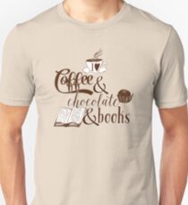 Ich liebe Kaffee und Schokolade und Bücher Slim Fit T-Shirt