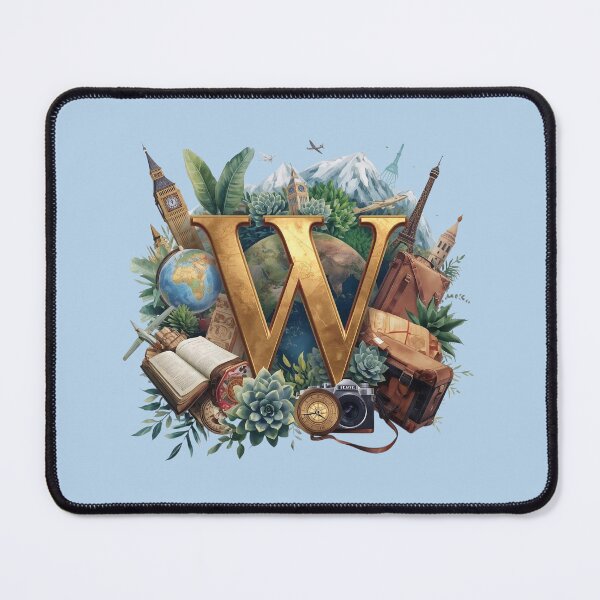 Item preview, Adventure Awaits – Vintage Travel Letter W Monogram | Wanderlust & Wholeness Globe Design for Soulful Explorers designed and sold by AmenAlways.