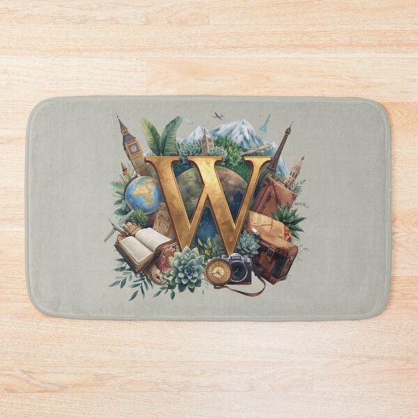 Item preview, Adventure Awaits – Vintage Travel Letter W Monogram | Wanderlust & Wholeness Globe Design for Soulful Explorers designed and sold by AmenAlways.