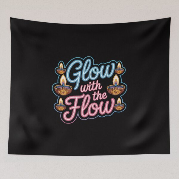 Item preview, Glow with the Flow – Neon Diwali Festival Design designed and sold by Jollys-ArtShop.