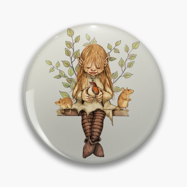Item preview, Elfin Pixie Girl With Little BIRD and MICE, Fantasy Art designed and sold by JoyfulWhimsy.