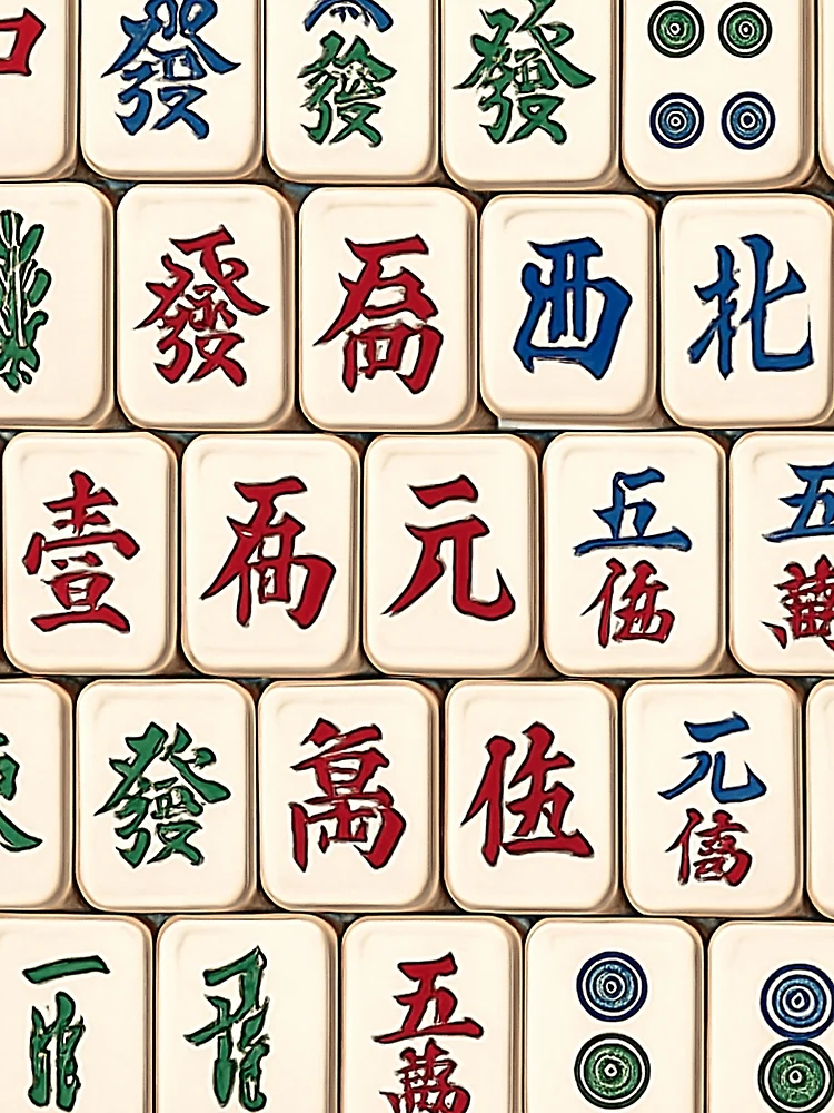 Thumbnail 3 of 3, Scarf, Mahjong Tile Pattern Design designed and sold by Best Pattern⭐⭐⭐⭐⭐.