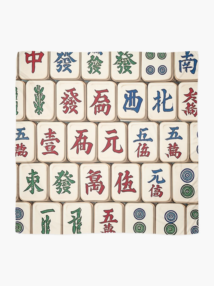Thumbnail 2 of 3, Scarf, Mahjong Tile Pattern Design designed and sold by Best Pattern⭐⭐⭐⭐⭐.