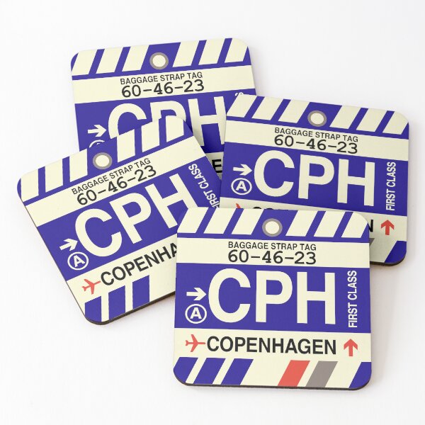 Item preview, CPH Copenhagen • Airport Code Art • Jet Age Design designed and sold by YHMDesigns.