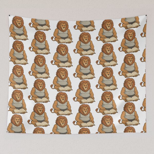 Item preview, Bookworm Lion Reading – Funny Smart Lazy Lion Design designed and sold by Piotr Dulski.