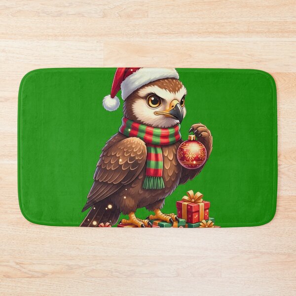 Item preview, Cute Christmas Hawk | Festive Bird of Prey with Holiday Ornament designed and sold by E-SarnEdge.