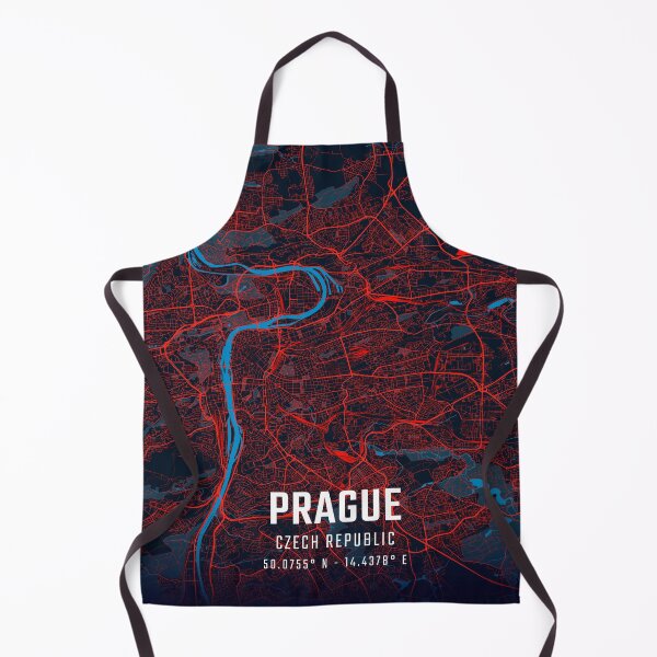 Item preview, Prague Red & Blue Minimalist Map designed and sold by HomeLivingCo.