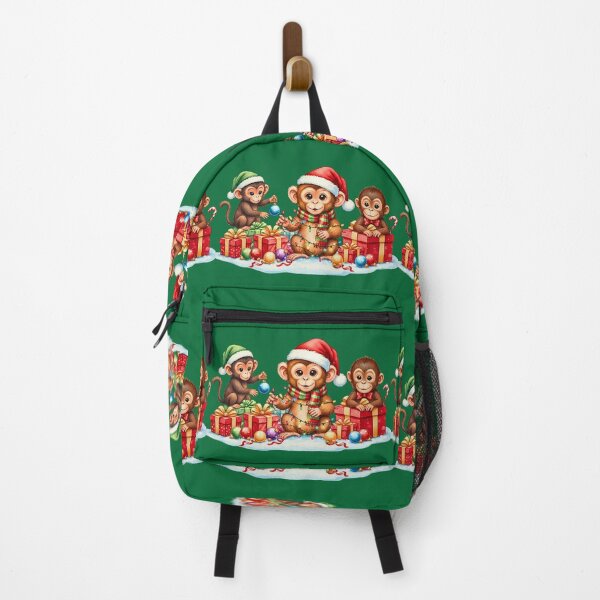 Item preview, Cute Christmas Monkeys | Playful Trio with Holiday Lights and Gifts designed and sold by E-SarnEdge.