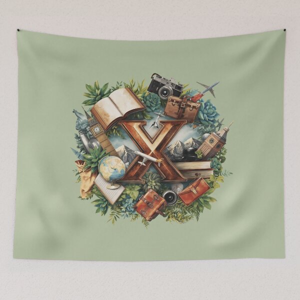 Item preview, Adventure Awaits – Vintage Travel Letter X Monogram | Explorer’s Crossroads & Faithful Journey Design designed and sold by AmenAlways.