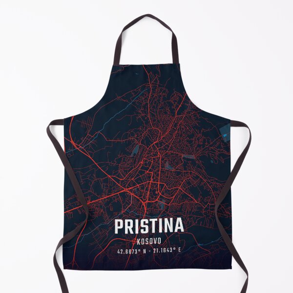 Item preview, Pristina Red & Blue Minimalist Map designed and sold by HomeLivingCo.