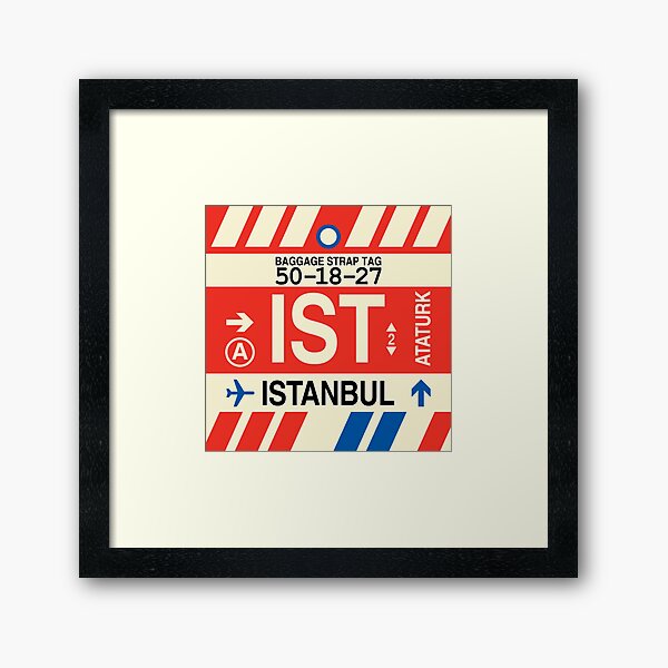 IST Istanbul • Airport Code Art • Jet Age Design Framed Art Print