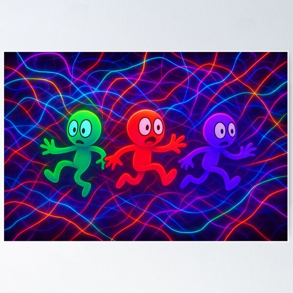 Item preview, Intertwined figures in the neon net designed and sold by Sigtrix.