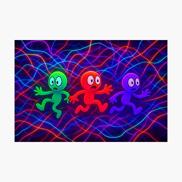 Item preview, Intertwined figures in the neon net designed and sold by Sigtrix.