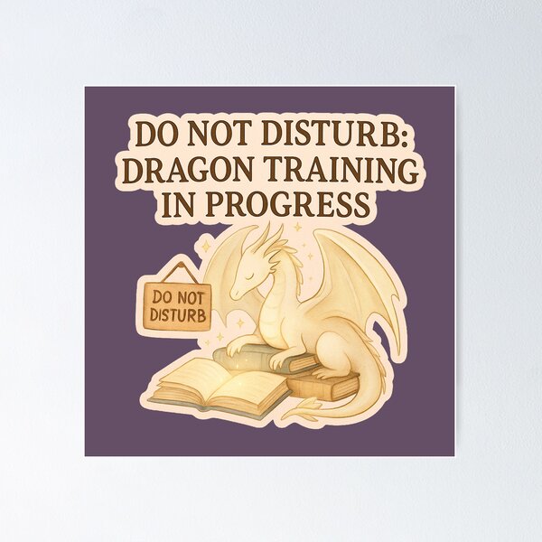 Item preview, Do Not Disturb: Dragon Training in Progress - Light Dragon Sticker (Fourth Wing Empyrean Inspired) designed and sold by BumbleVee ☀️.