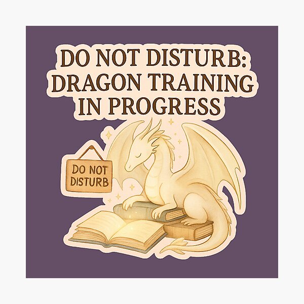 Item preview, Do Not Disturb: Dragon Training in Progress - Light Dragon Sticker (Fourth Wing Empyrean Inspired) designed and sold by BumbleVee ☀️.