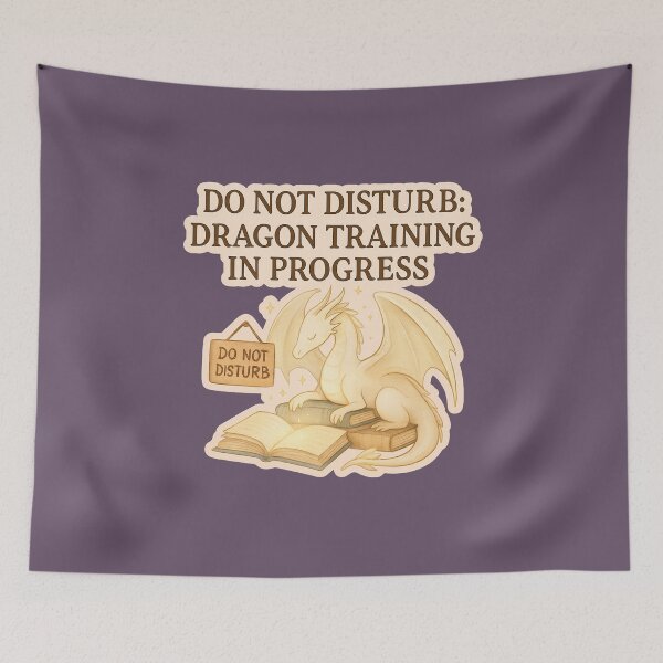 Item preview, Do Not Disturb: Dragon Training in Progress - Light Dragon Sticker (Fourth Wing Empyrean Inspired) designed and sold by BumbleVee ☀️.
