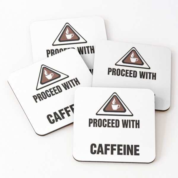 Item preview, Proceed with Caffeine • Funny High-Vis Coffee Warning Sticker & Shirt designed and sold by CMdigit.