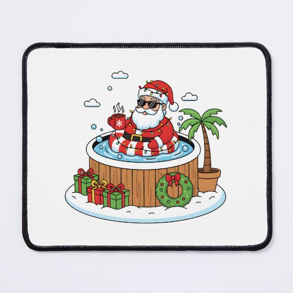 Item preview, Tropical Vacation Santa in a Hot Tub with Palm Tree designed and sold by NewYorkColours.