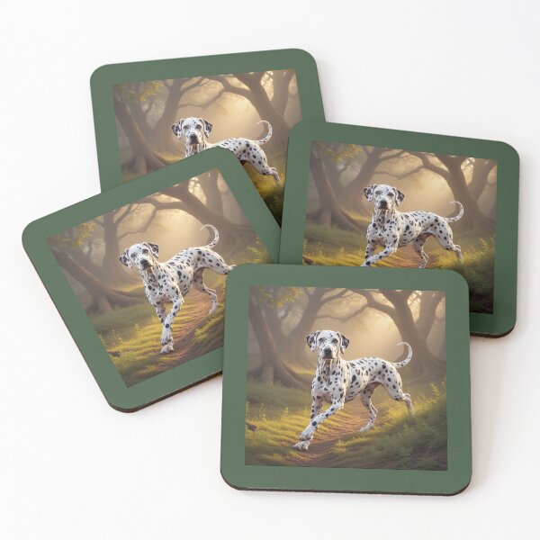 Item preview, Majestic Dalmatian Dog Forest Trail Portrait – Dappled Sunlight Art designed and sold by Eden Underground Radio (Official Merch).