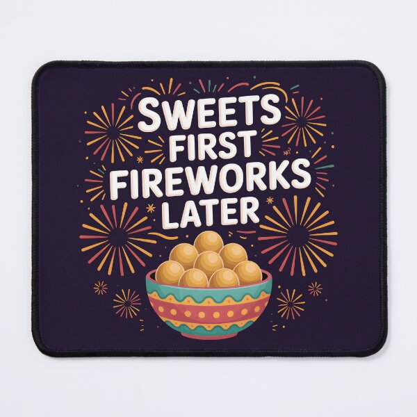 Item preview, Sweets First Fireworks Later – Fun Diwali Festival Design designed and sold by Jollys-ArtShop.