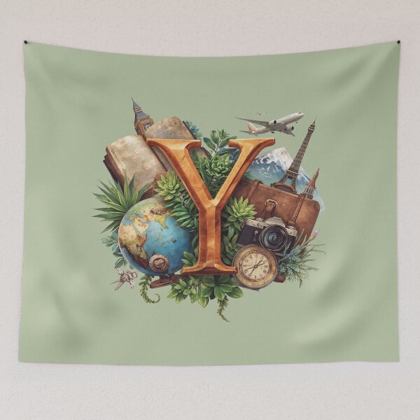 Item preview, Adventure Awaits – Vintage Travel Letter Y Monogram | Yearning & Youthful Wanderlust Design for Dreamers designed and sold by AmenAlways.