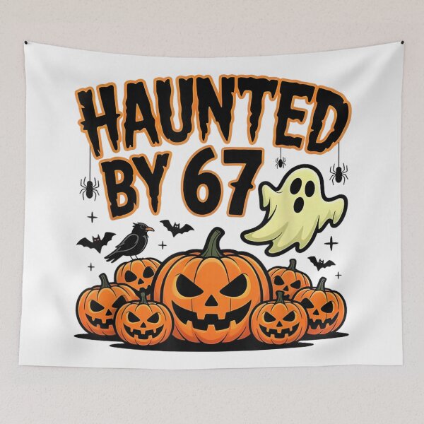 Item preview, Haunted By 67 - Funny 67th Birthday Halloween Ghost & Pumpkin designed and sold by Phil Ben.