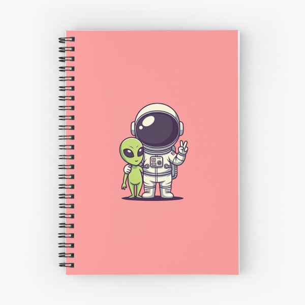 Item preview, Cute Astronaut and Alien Friends – Kawaii Cartoon Illustration on Pink Background designed and sold by PixelVibe782.
