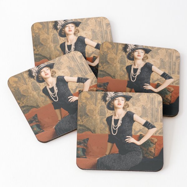 Item preview, Gatsby Glamour: Vintage Elegance in Black and Pearls designed and sold by ForeverPrintsOK.