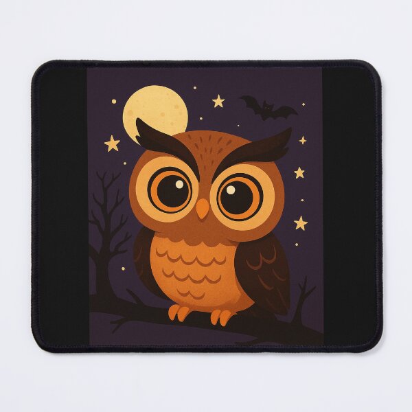 Item preview, Cute Big-Eyed Owl Halloween Illustration for Halloween Lovers designed and sold by PsyFlow35.