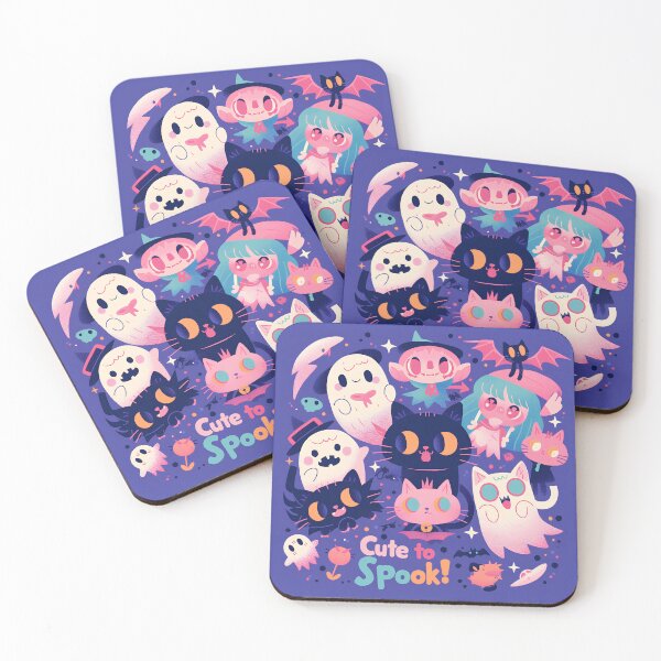 Item preview, Cute Halloween Monster Family – Ghost, Baby Vampire & Witch Cat | Pastel Pop Art Cartoon | “Too Cute to Spook” Design designed and sold by Windy-market.