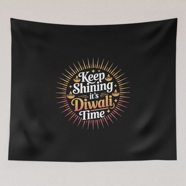 Item preview, Keep Shining It’s Diwali Time – Golden Festival of Lights Design designed and sold by Jollys-ArtShop.