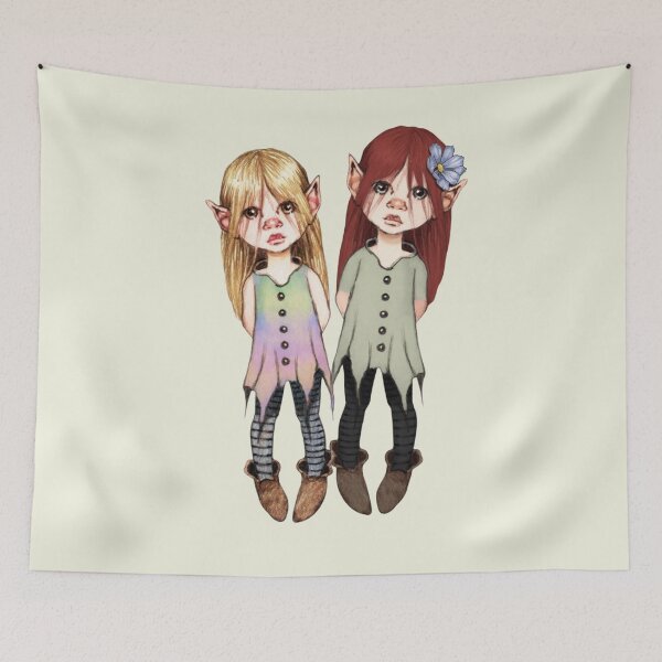 Item preview, Pixie Sisters, Cute Elfin Girls, Fantasy Art designed and sold by JoyfulWhimsy.